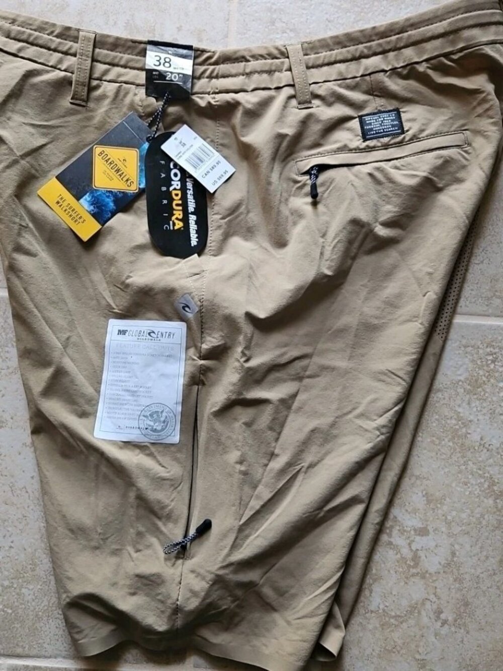 Rip Curl Boardwalks Global Entry Evolution Walk Board Shorts Mens 38 Khaki NEW
